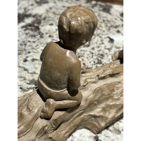 Vtg Haeger Pottery M.Strubel Sculpture 2 Children On A Fallen Tree - Picture 13 of 16